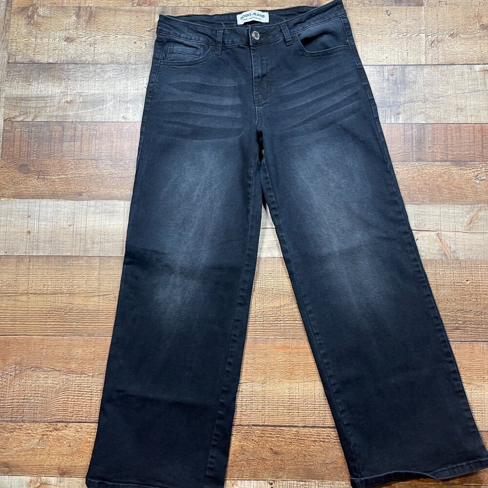 GOGO Black/Gray Wide Leg Jeans size 7/28